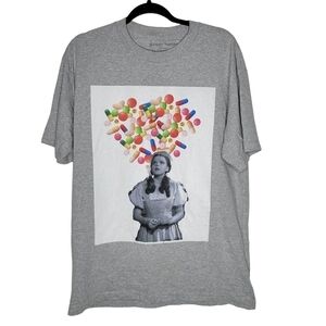 Vintage Y2K Wizard of Oz Dorothy Pills Thoughts Art Gordon Holden T-Shirt Sz Lg